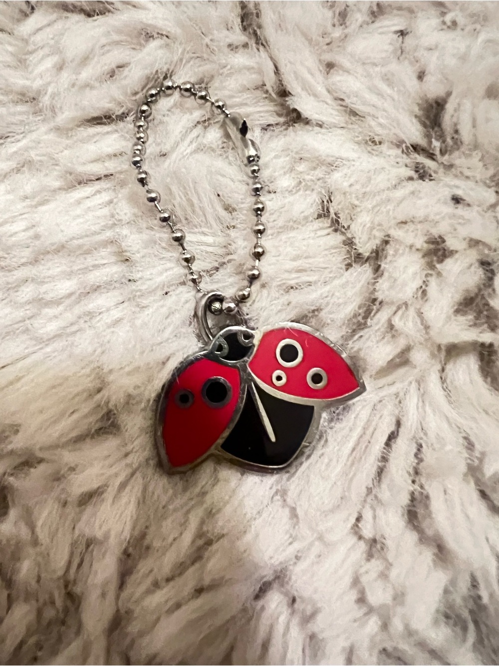Coach Vintage Rare Ladybug bag Charm Keychain in Red and Black - Picture 3 of 6
